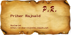 Priher Rajnald névjegykártya